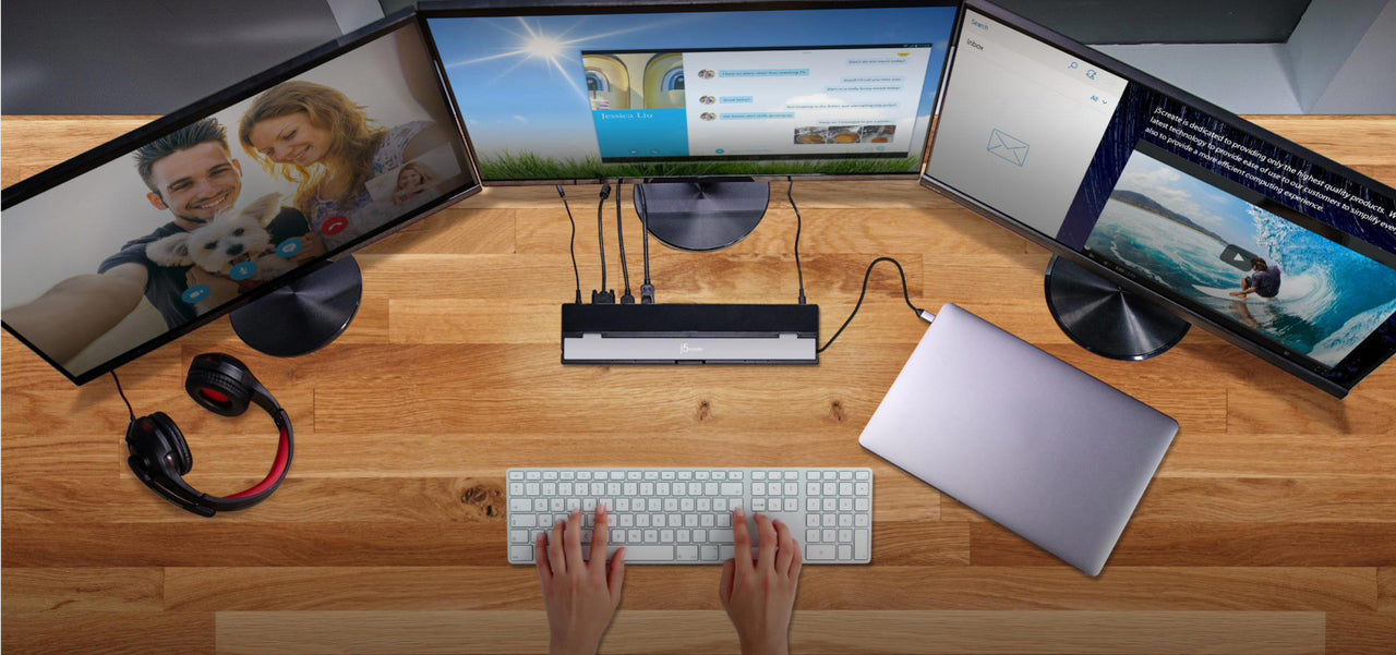 J5create USB-C Triple Display Docking Station with 100W PD Adaptor  - Grey