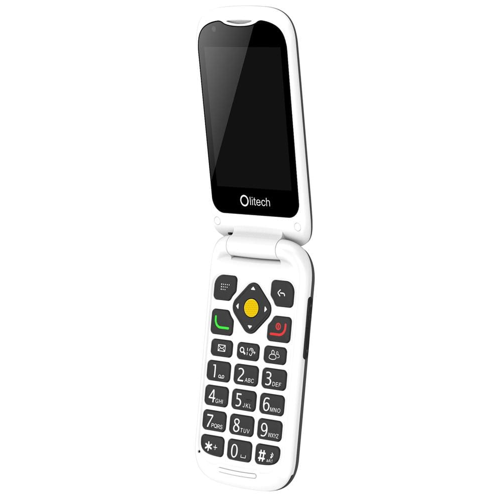 Olitech Easy Flip 4G Seniors Phone Big Buttons GPS Location - Black/White - Mobiles