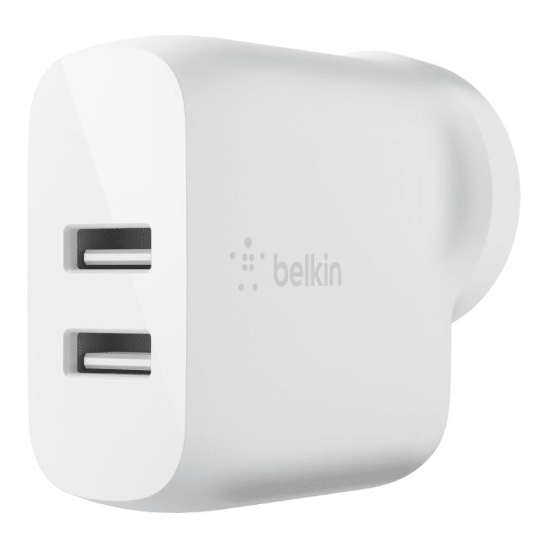 Belkin BOOSTCHARGE Dual USB-A Wall Charger 24W Universally - White