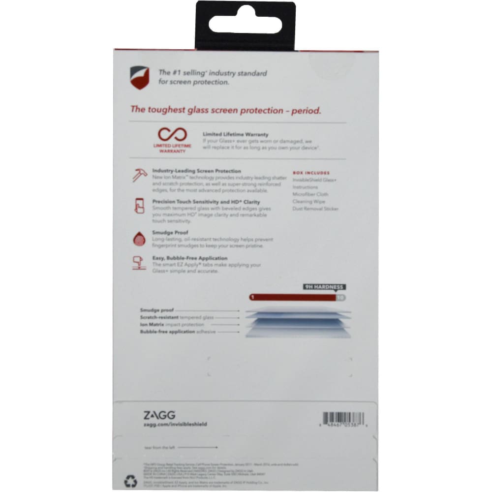 ZAGG InvisibleShield Glass+ Screen Protector – For iPhone 7 Plus iPhone 6s Plus iPhone 6 Plus - Accessories