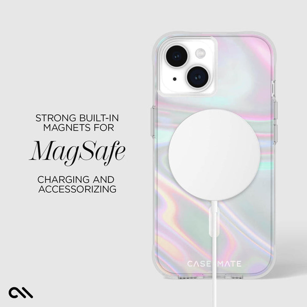 Case-Mate Soap Bubble MagSafe Case For iPhone 15, 14 & 13- Iridescent