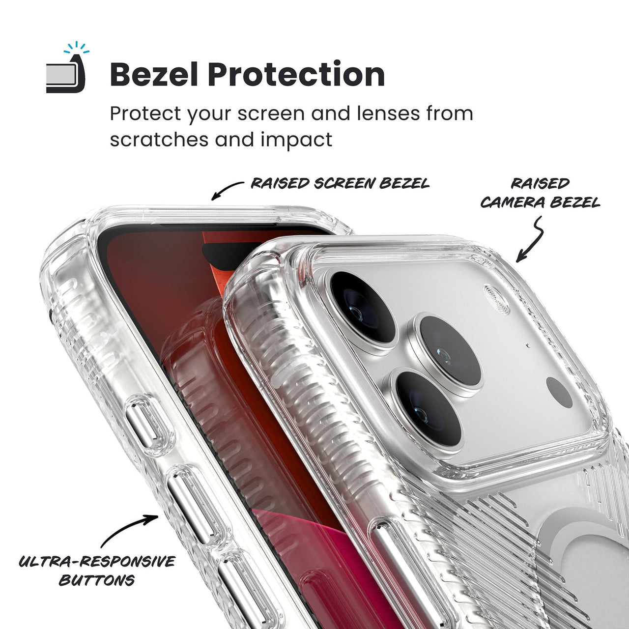 Speck Presidio Clear Grip for iPhone 17 Pro Max - Clear/Silver