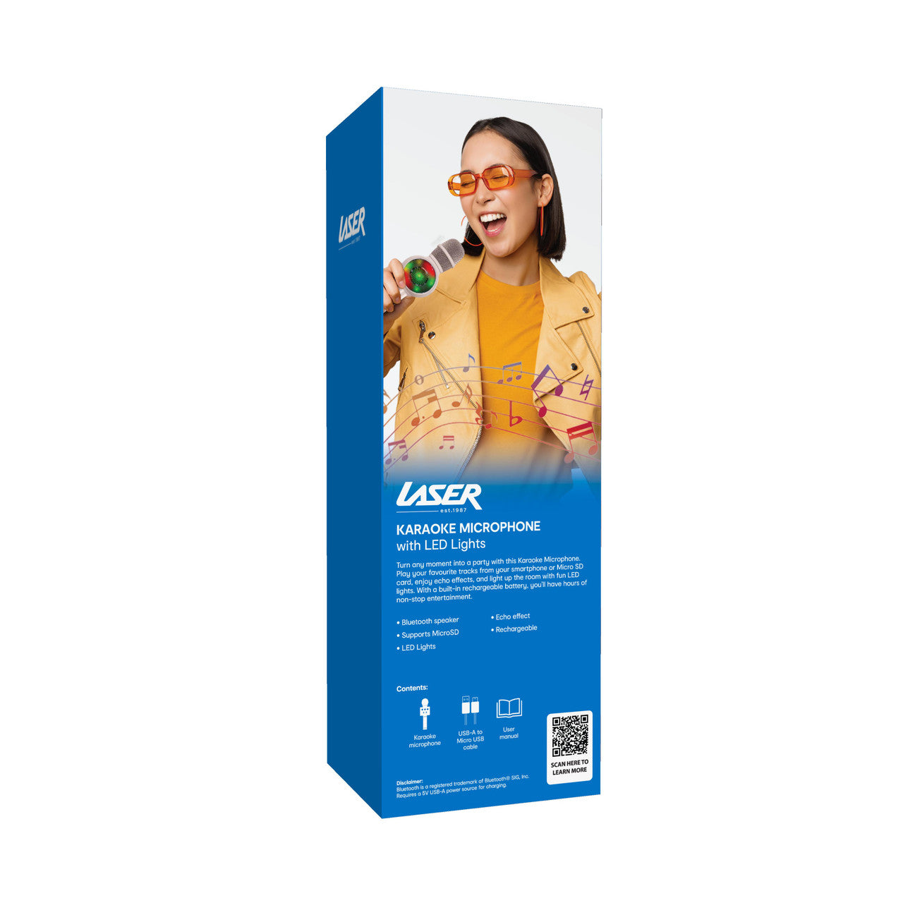 Laser LED Wireless Karaoke Microphone- Rose Gold
