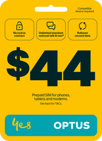 Optus $39 Prepaid Sim Card Starter Kit Pack