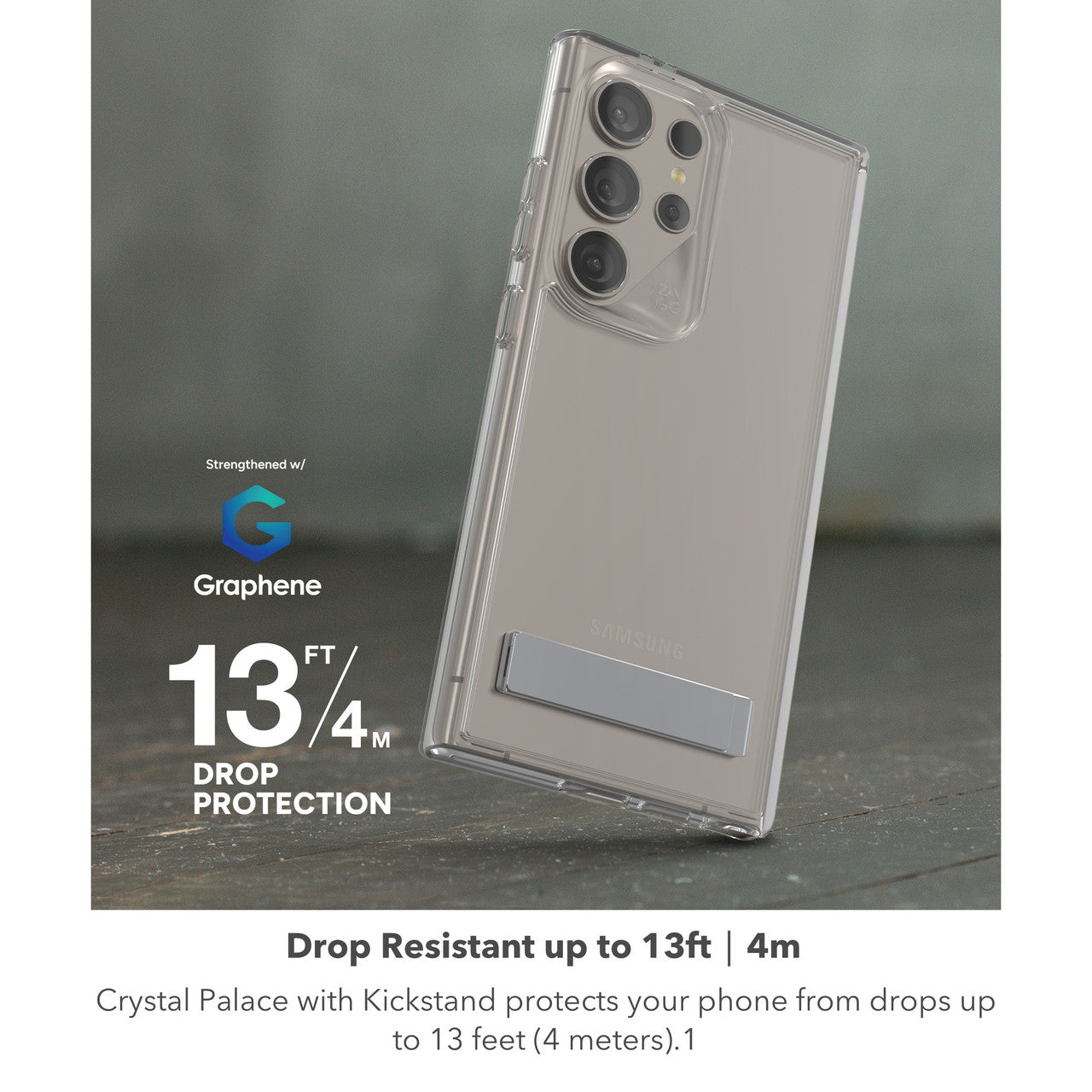 ZAGG Crystal Palace Samsung Galaxy S24 Ultra Case with Kickstand - Clear