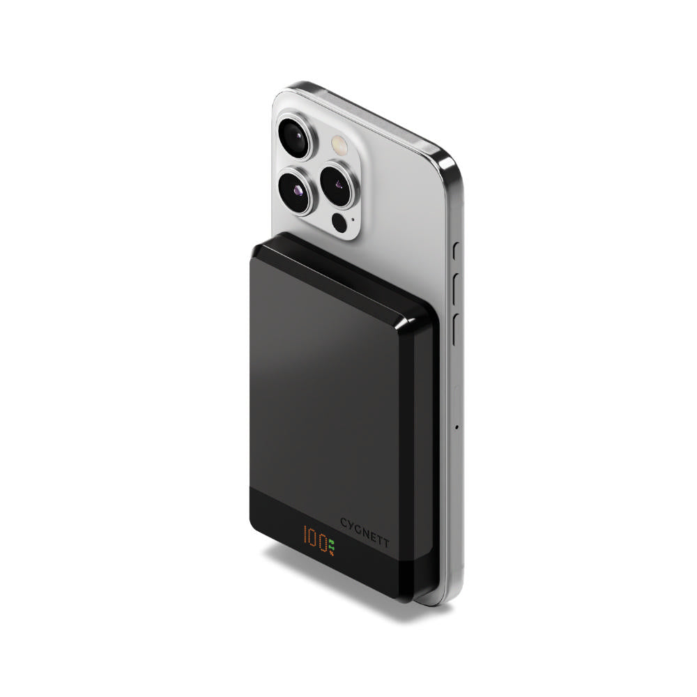 Cygnett Magslim 10000mAh Magnetic Wireless Power Bank - Black