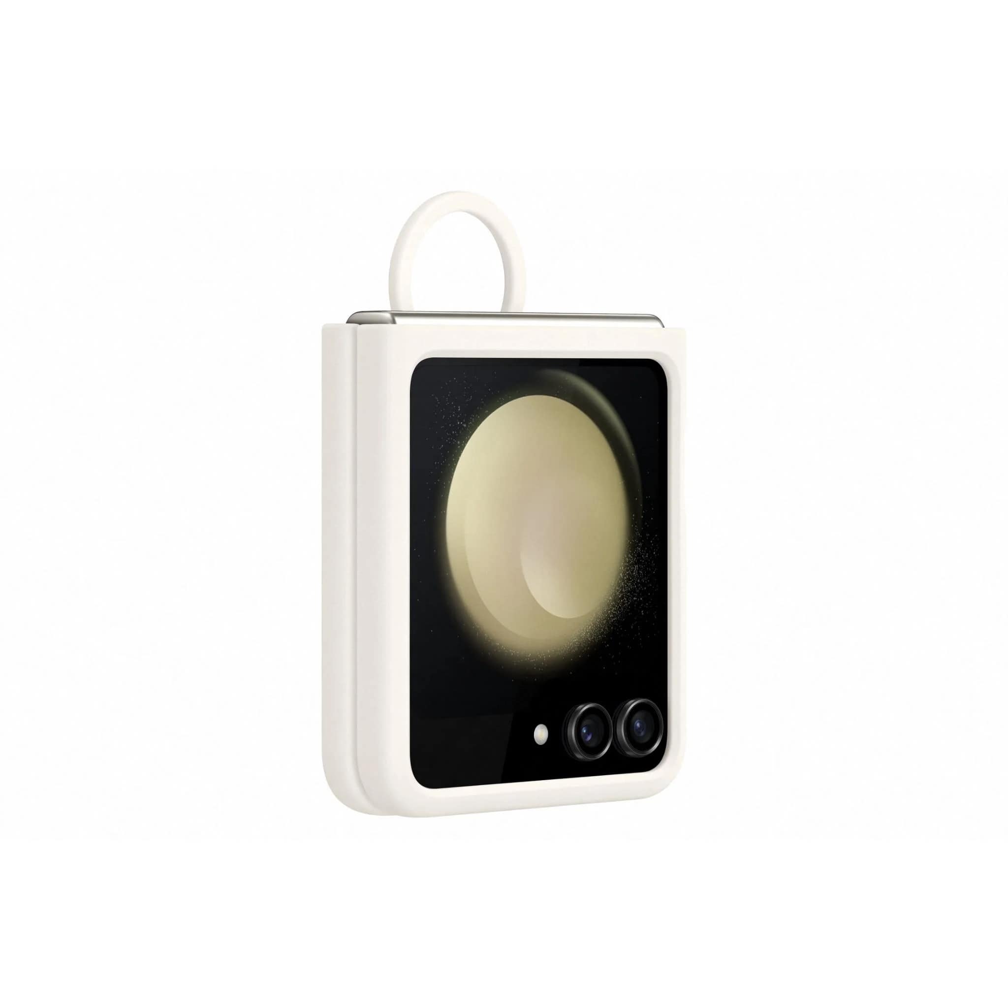 Samsung Silicone Case with Ring for Galaxy Z Flip5 - Cream