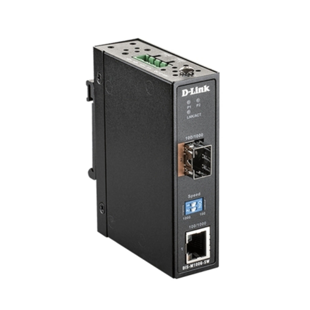 D-Link Industrial Media Converter SFP to RJ45 (100/1000Mbps) - Black