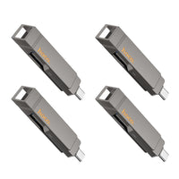 Thumbnail for HOCO UD15 2-in-1 High Speed Zinc alloy Flash Drive (USB-A & USB-C) - Metal gray