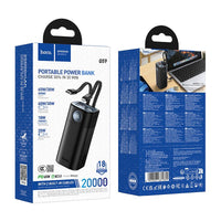 Thumbnail for Hoco Q59 65W 20000mAh CCC 65W Laptop Phone Power bank with two cables - Black