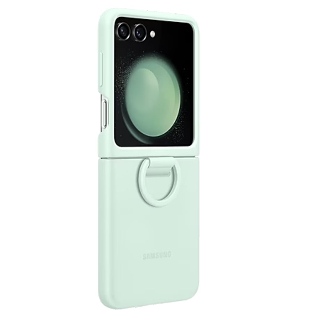 Samsung Silicone Case with Ring for Galaxy Z Flip5 - Ocean Green