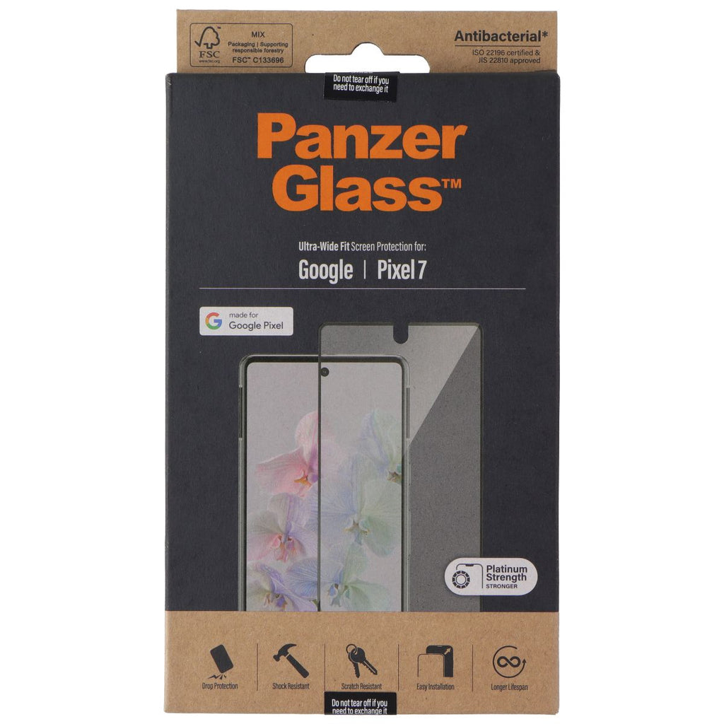 PanzerGlass Screen Protector Antibacterial for Google Pixel 7- Clear