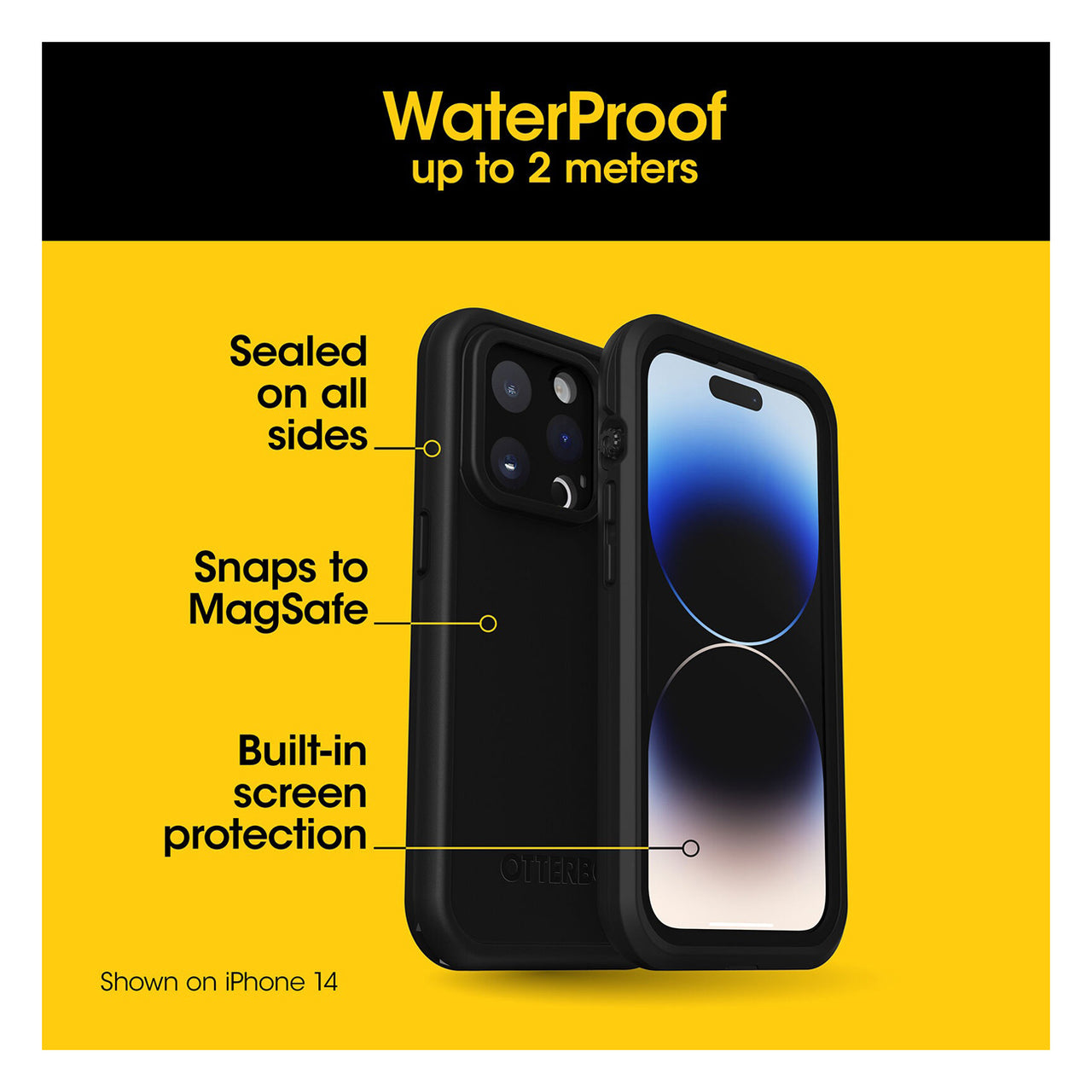 OtterBox FRE MagSafe Case for Apple iPhone 15 (6.1") - Black