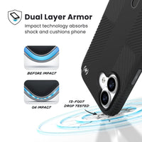 Thumbnail for Speck Presidio2 Grip for iPhone 17 - Black/Grey