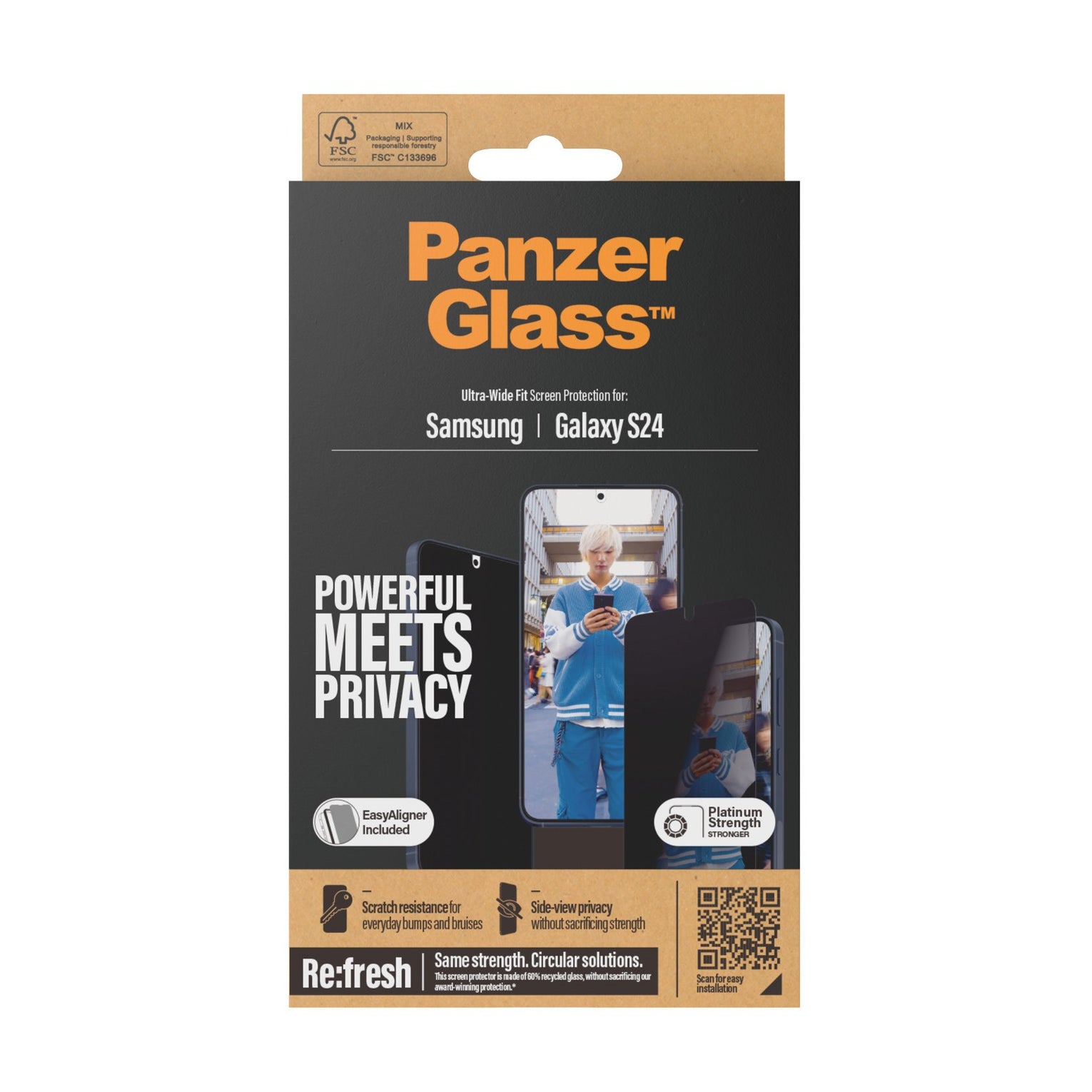 PanzerGlass Privacy Screen Protector forSamsung Galaxy S24 - Clear