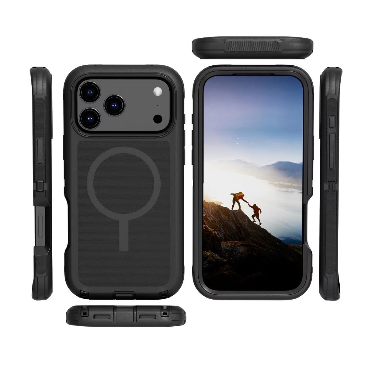 Blacktech Defender Series Magsafe Case with Separable Clip for Samsung Galaxy S26 Ultra - Black