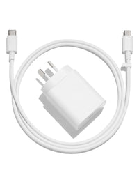 Thumbnail for Google 18W USB-C Fast Charging Power Adapter + USB-C Cable - White