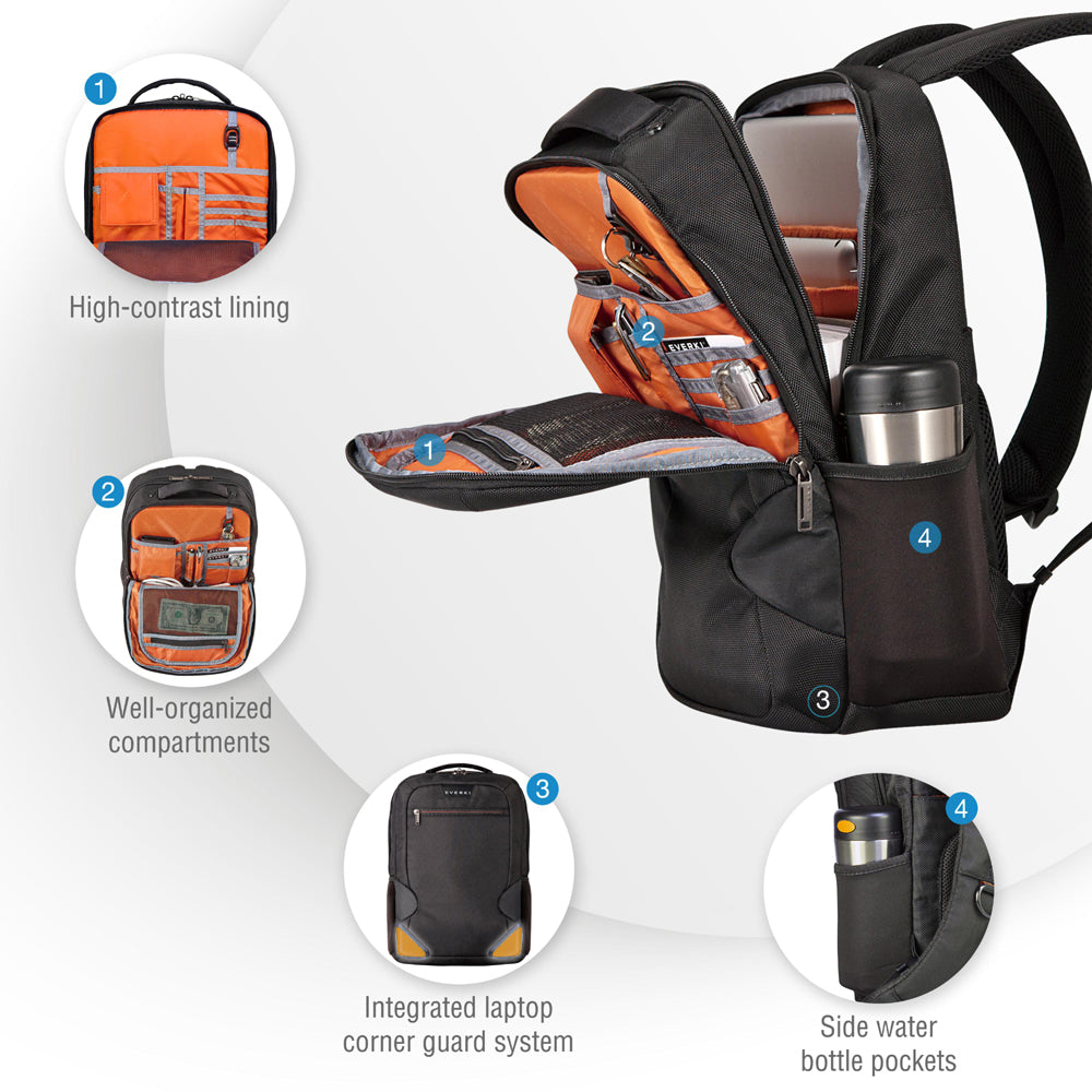 Everki 14.1" Studio Slim Backpack Perfect for MacBook Pro 15