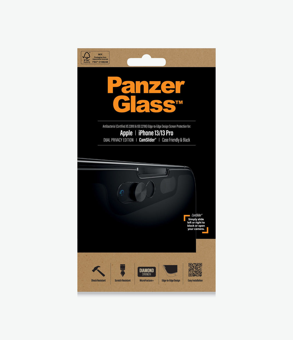 PanzerGlass Dual Privacy Screen Protector for iPhone 13/13 Pro - Crystal Clear