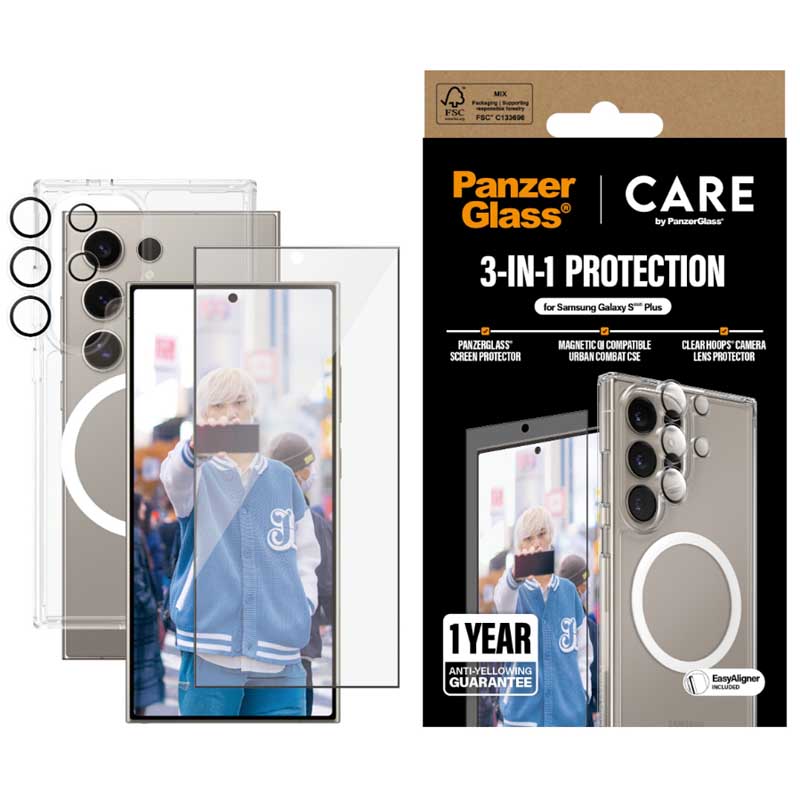 PanzerGlass Care Flagship 3-in-1 Bundle for Samsung GS25 Ultra - Clear