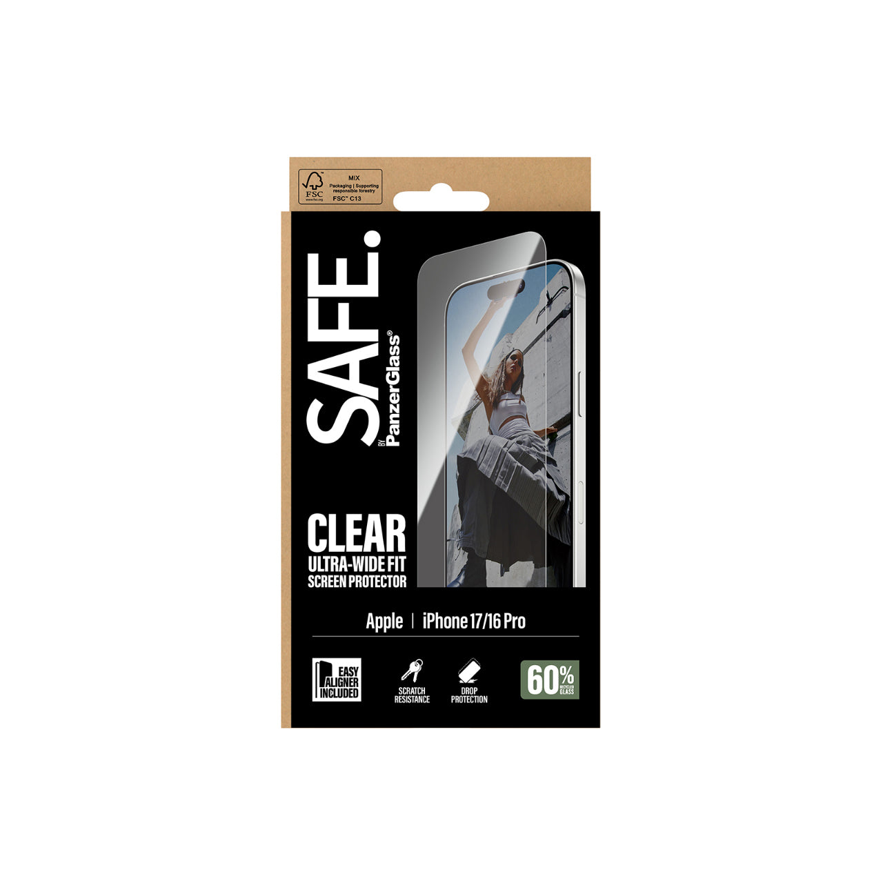 PanzerGlass SAFE UltraWide Fit Screen Protector for iPhone 17