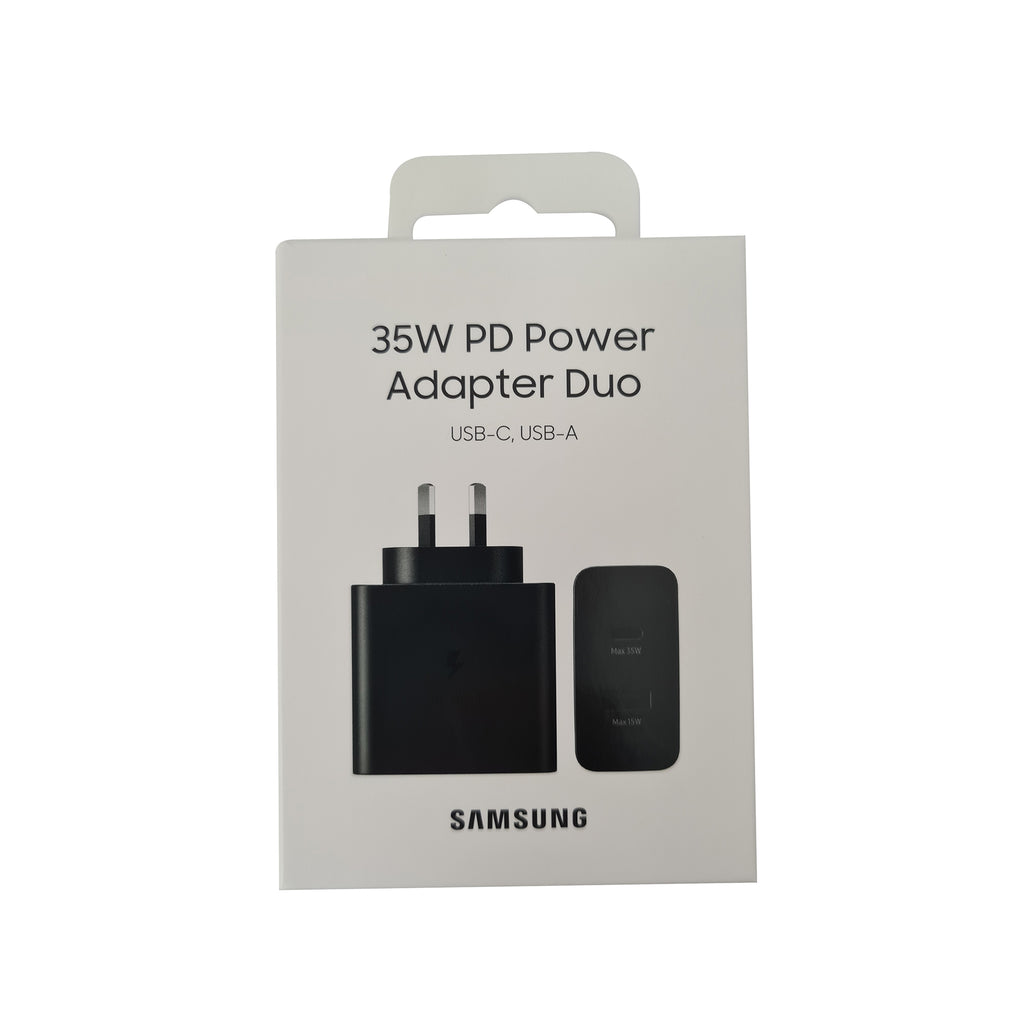 Samsung 35W Power Adapter Charger Duo DUAL port PD 3.0 (USB-C +  USB-A) - Black