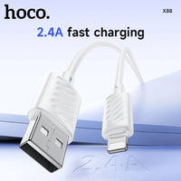 Thumbnail for Hoco X88 Gratified charging cable USB-A to iPhone, iPad -  White