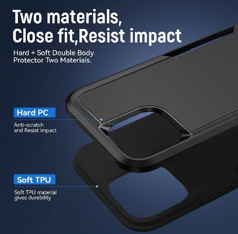 Phonix Rugged Armor Light Case for Apple iPhone 12 Pro Max - Black