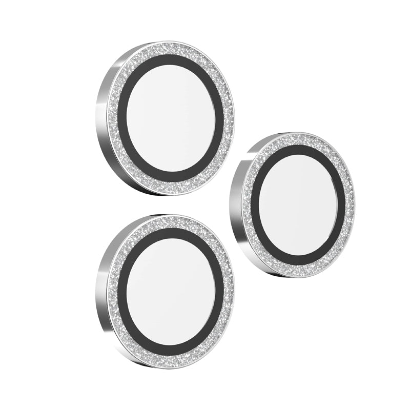 ZAGG Luxury Camera Rings Silver Glitter for iPhone 16 Pro/ 16 Pro Max