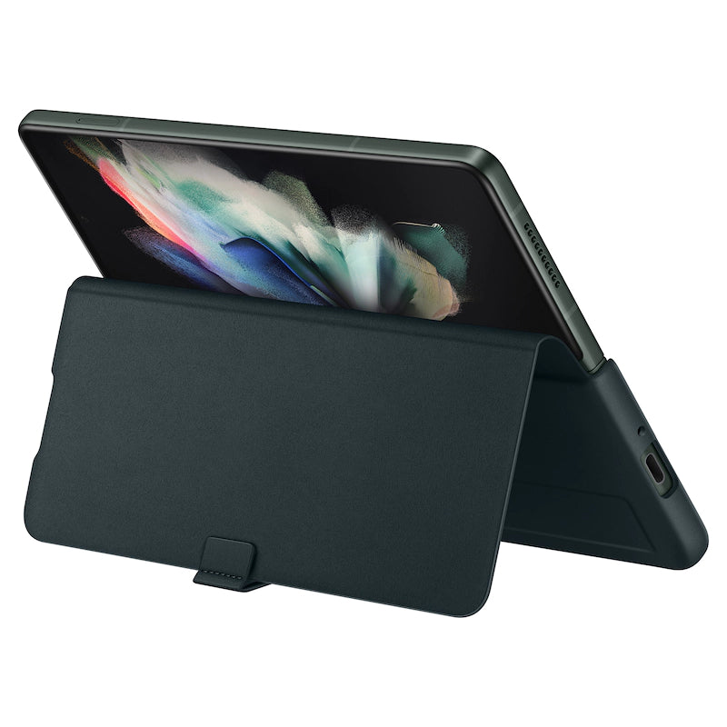Samsung Leather Flip Cover for Galaxy Fold3 - Green