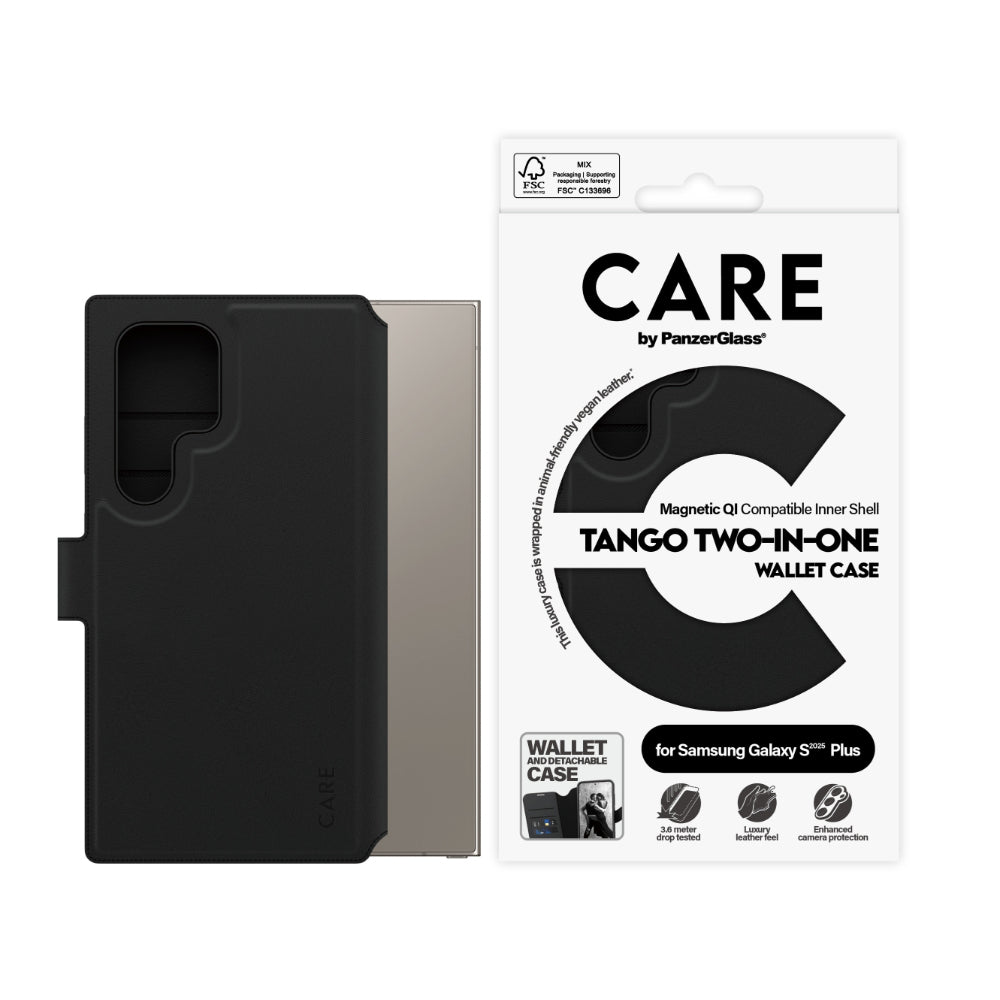 PanzerGlass CARE by Tango Wallet Case for Samsung Galaxy S25 Ultra- Black
