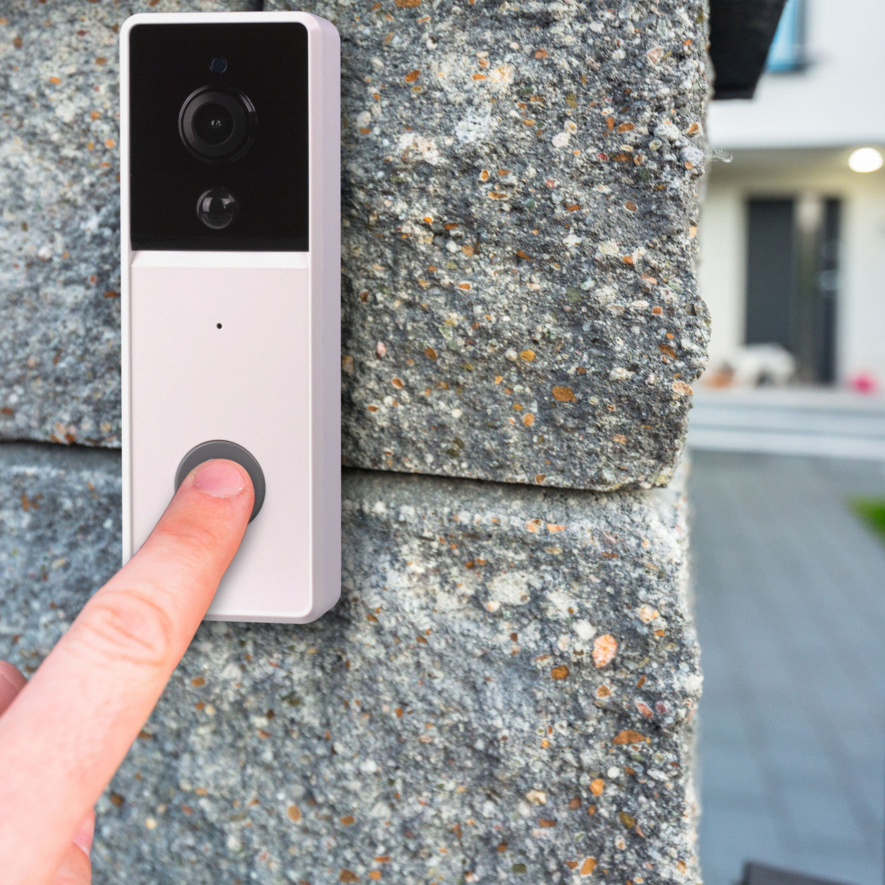 Laser Smart Full HD Video Doorbell- White with Chime