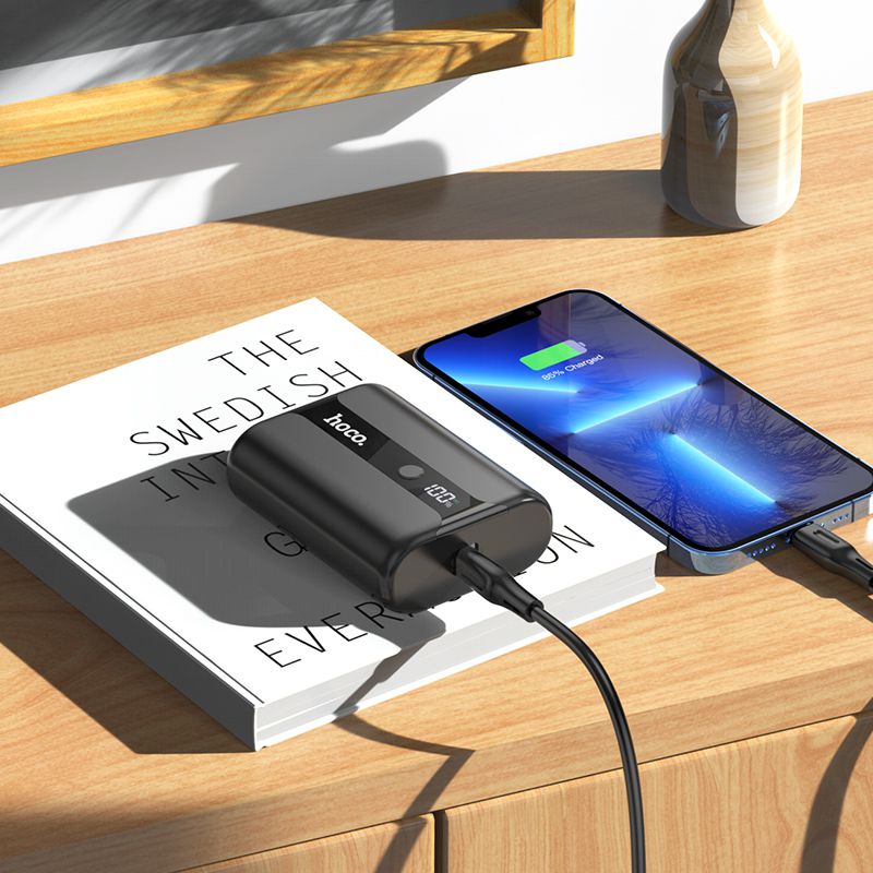 Hoco Q3 Pro Mini Size QC Charge LED PD 22.5W+20W Power Bank 10000mAh - Black