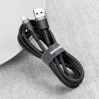 Thumbnail for Baseus USB-A to USB-C Cafule Tough Cable 50cm - Gray