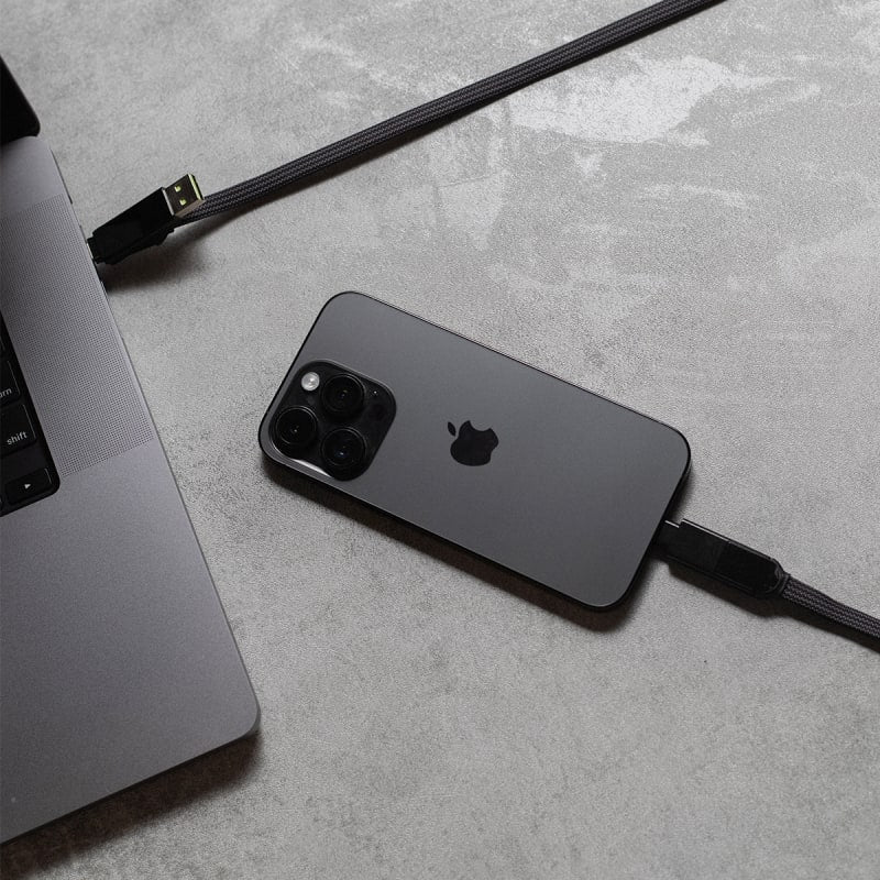 Rolling Square inCharge XL 100W 6 in 1 Travel Charging Cable 2M- Urban Black