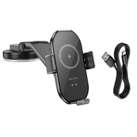 Thumbnail for Borofone Rusher Infrared Wireless Fast Charging Car Holder(Center Console) - Black