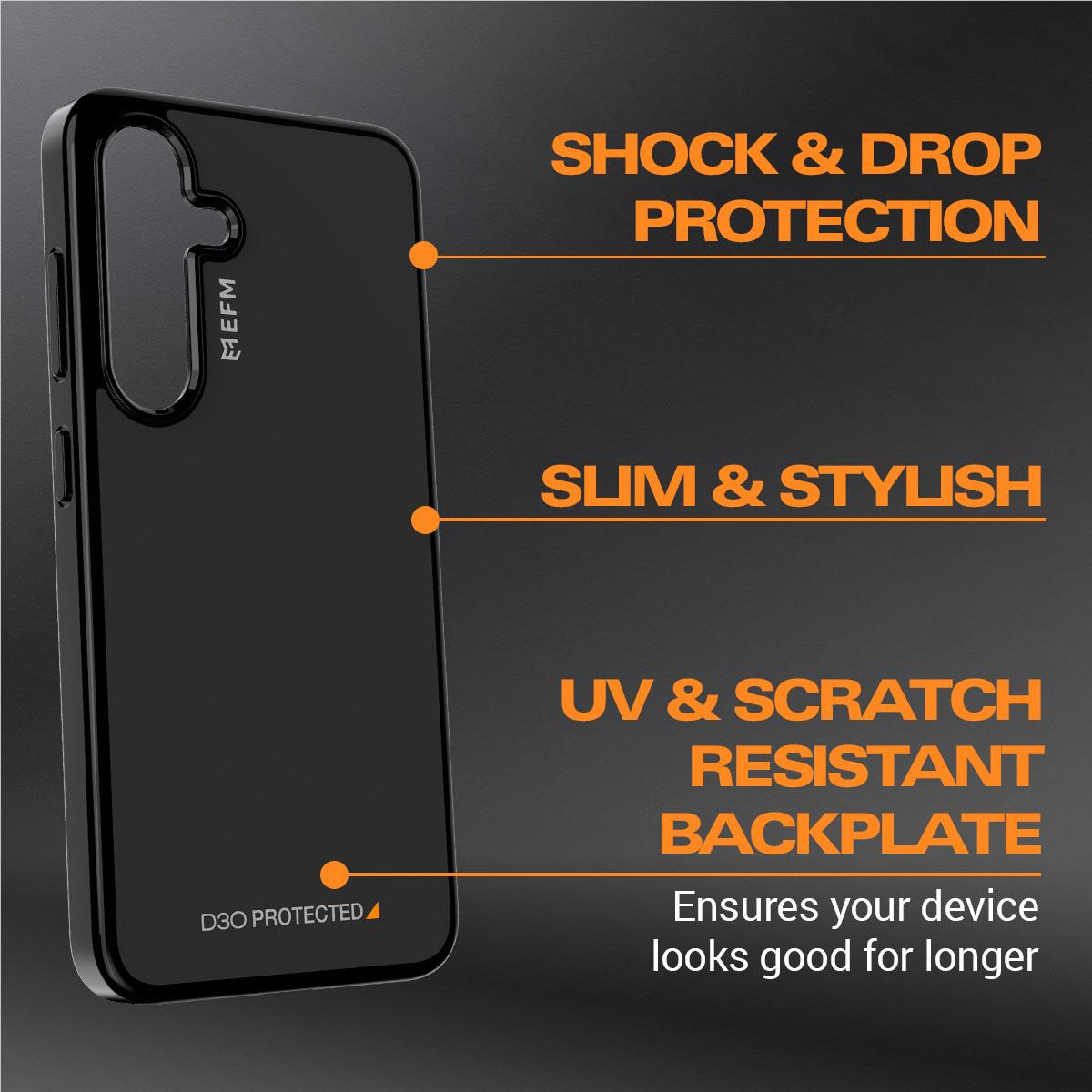 EFM Manhattan Case Armour with D3O BIO for Galaxy S24+ - Black