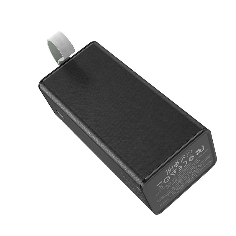 Hoco 40000mAh QC3.0 22.5W PD Big Powerbank Battery w LED Lamp Outdoors- Black