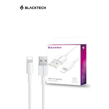BLACKTECH USB-A To Lightning Fast Charging Cable 100cm - White
