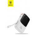 Baseus 20W 10000mAh Digital Display Power Bank With Lightning Cable - White
