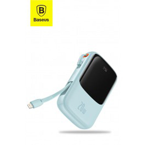 Baseus 20W 10000mAh Digital Display Power Bank With Lightning Cable - Blue