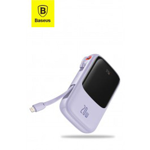 Baseus 20W 10000mAh Digital Display Power Bank With Lightning Cable - Purple