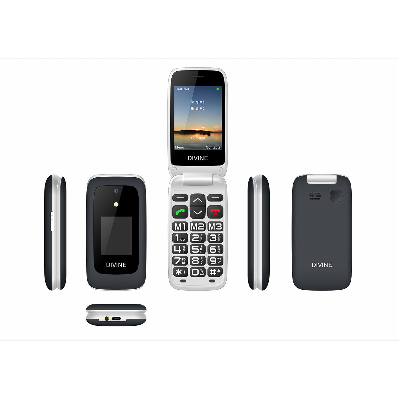 Divine V3 4G Senior Friendly Flip Mobile With Big Button & Loud Speaker