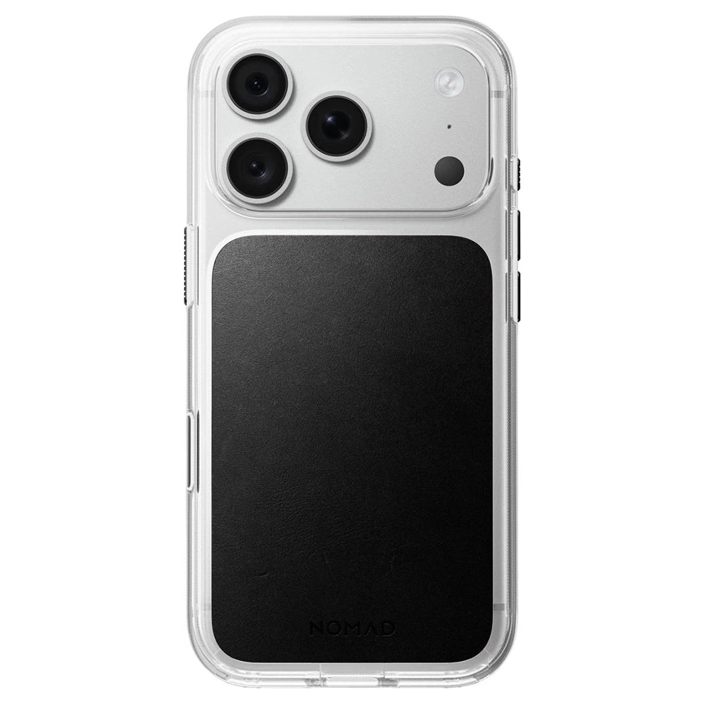 NOMAD Clear Leather case for iPhone 18 Pro  - Black Horween
