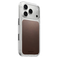 NOMAD Clear Leather case for iPhone 18 Pro - Rustic Brown Horween