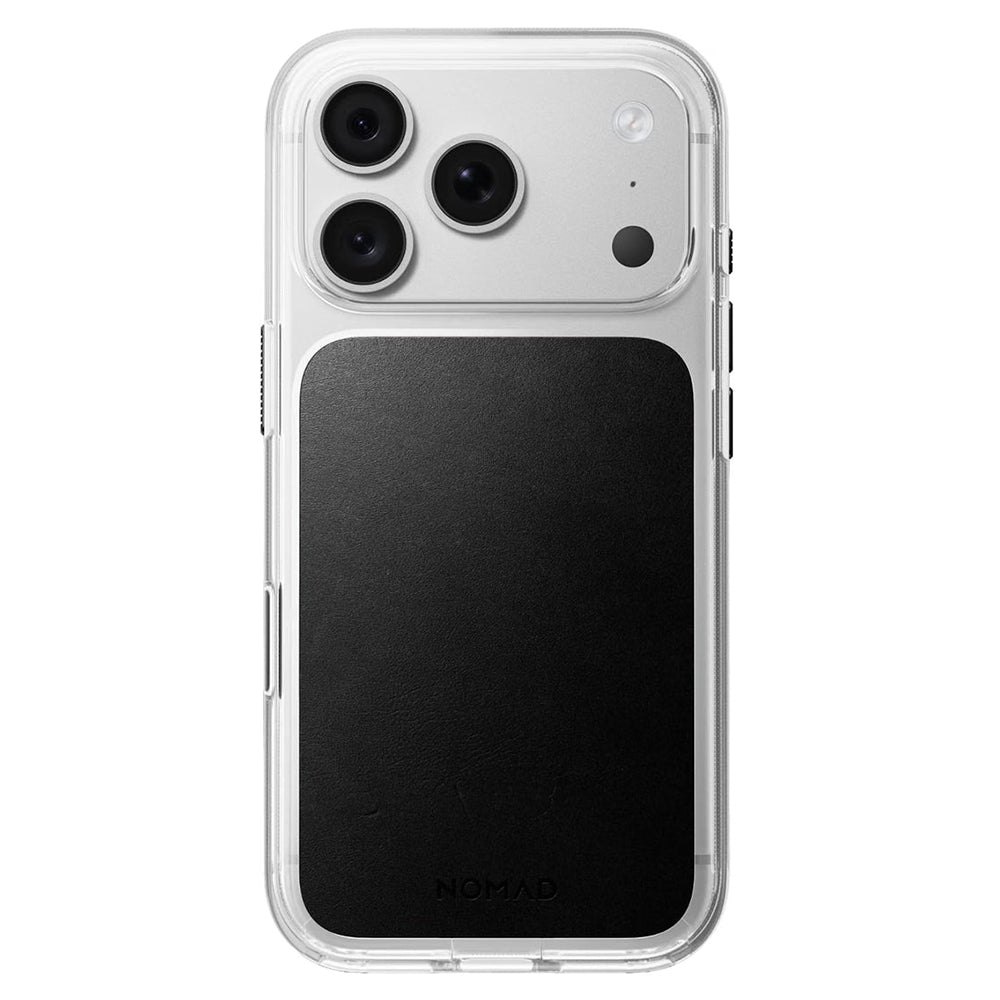 NOMAD Clear Leather Case for iPhone 18 Pro Max - Black Horween