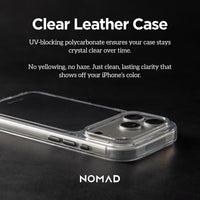 NOMAD Clear Leather Case for iPhone 18 Pro Max - Black Horween