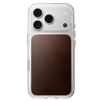 NOMAD Clear Leather Case for iPhone 18 Pro Max -Rustic Brown Horween