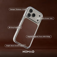 NOMAD Clear Leather Case for iPhone 18 Pro Max -Rustic Brown Horween