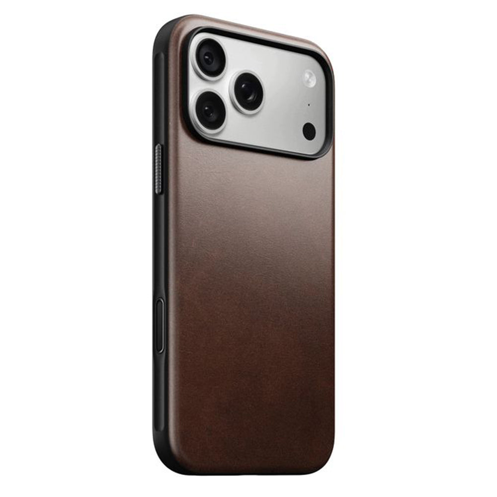 NOMAD Leather Case for iPhone 18 Pro - Rustic Brown Horween